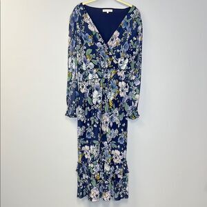 Floral Boho Maxi Dress with Bishop Sleeves